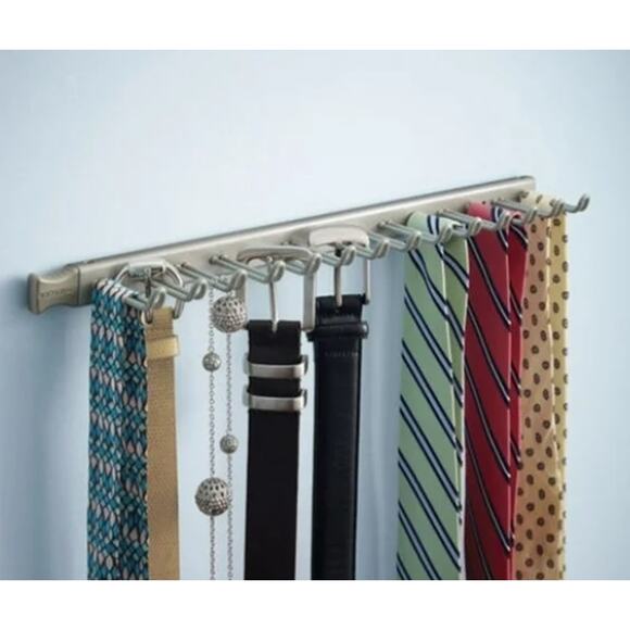 Closetmaid 38053 Nickel Tie & Belt Rack 14 Hooks Wall Mount NIB - Picture 1 of 6